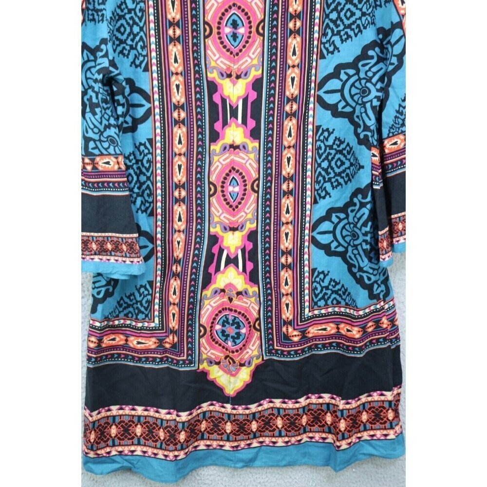 Flying Tomato 3/4 Belled Sleeves Tunic/Mini Dress-Small-Silky-Boho-Cottagecore - Picture 10 of 12